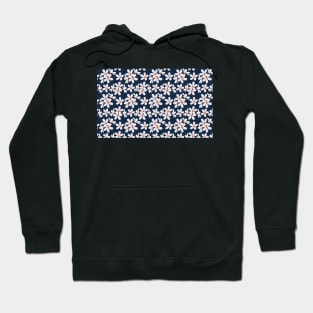 White flowers on a blue background pet bandana Hoodie